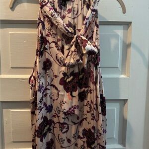 Torrid Floral Maxi Dress in Cream and Purple